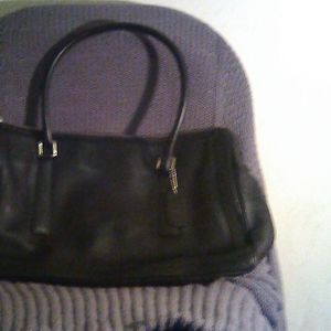 Black leather tote bag Coach